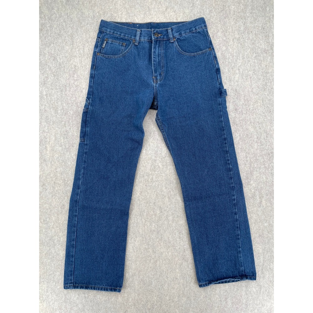 Oscar Jeans Men's Carpenter Jeans 34x32 Relaxed Fit Blue Denim Workwear